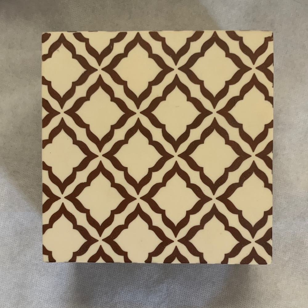 Cream and Brown 5” Decorative Box